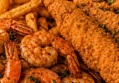 Close up of crispy fried fish tenders